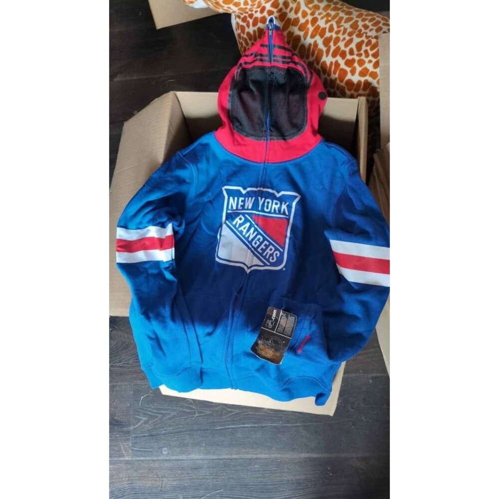 NHL Rangers Hoodie New with Tags Large Boys size 14/16 Rebook "Face Off" Collect